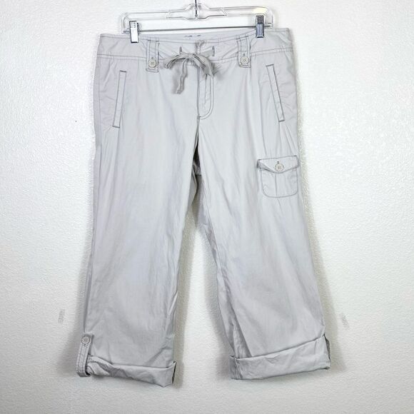 Gap Light Grey Roll Tab Cargo Pants - Picture 1 of 5